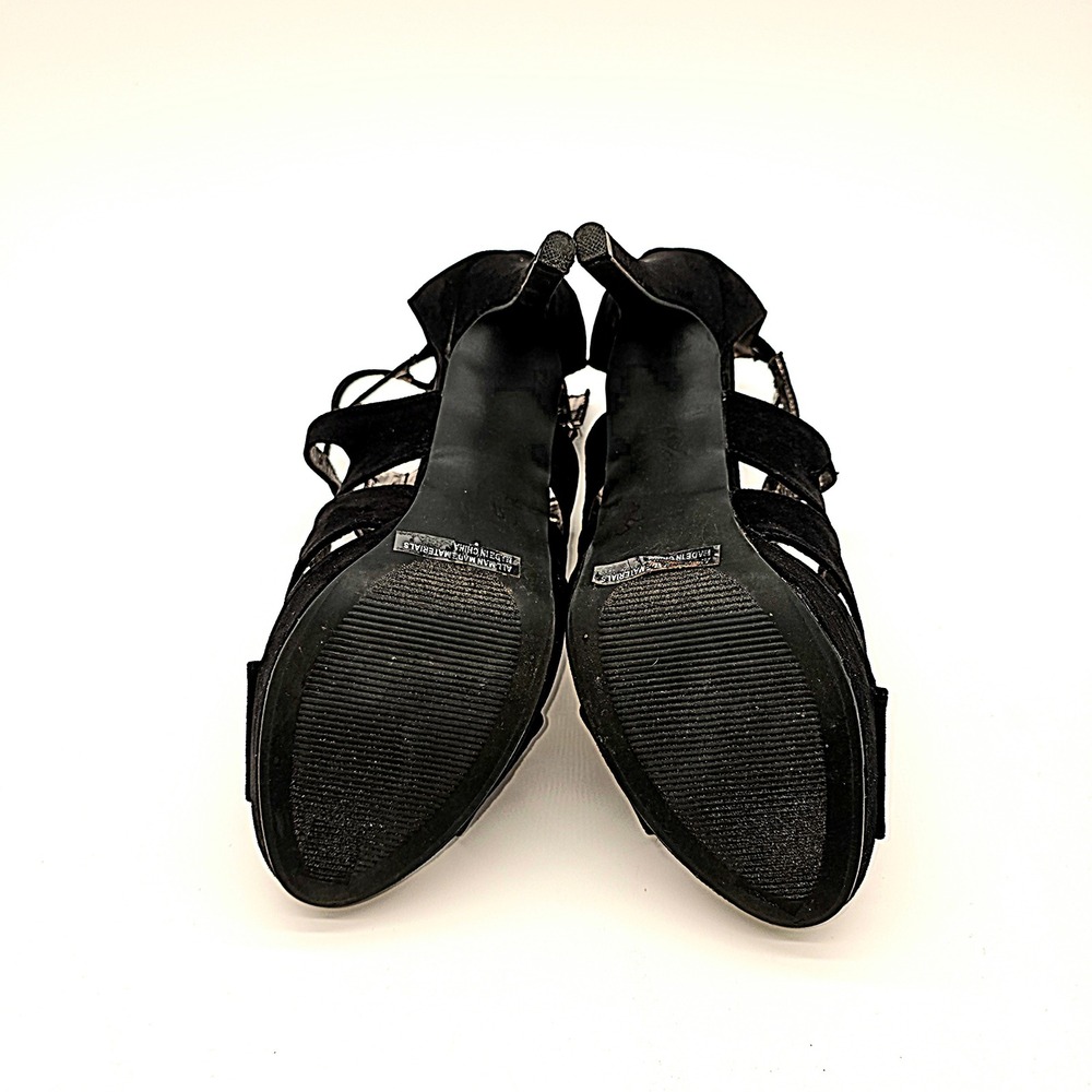 Report Womens Strappy Stiletto Sandals Black Faux Suede Cage Heels Size 8.5 - Picture 9 of 9